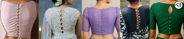 Button-back blouse designs
