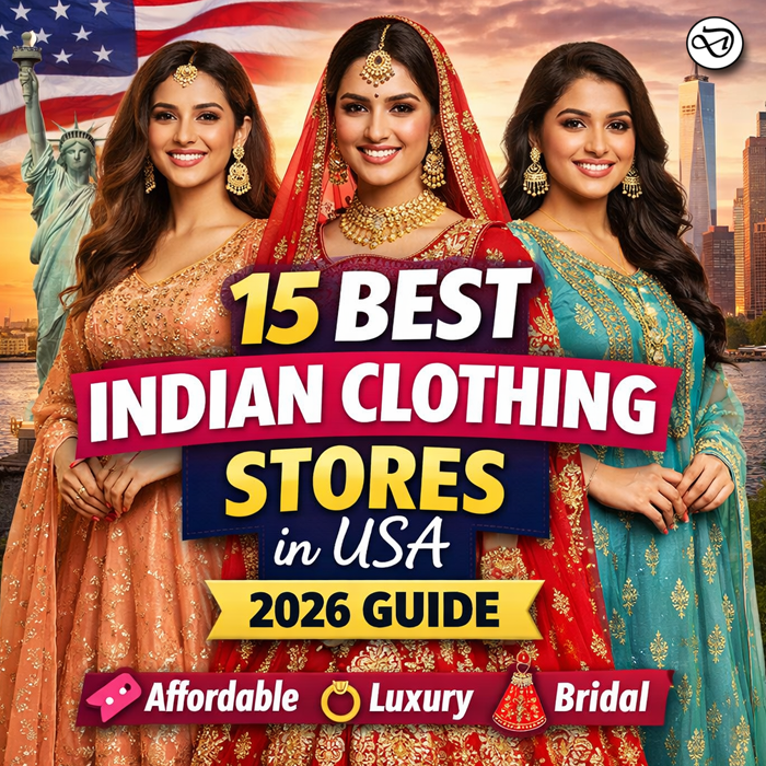 Discover the best Indian clothing stores in the United States (2026). Explore affordable sarees, lehengas, salwar suits, and designer outfits with price ranges and buying tips.