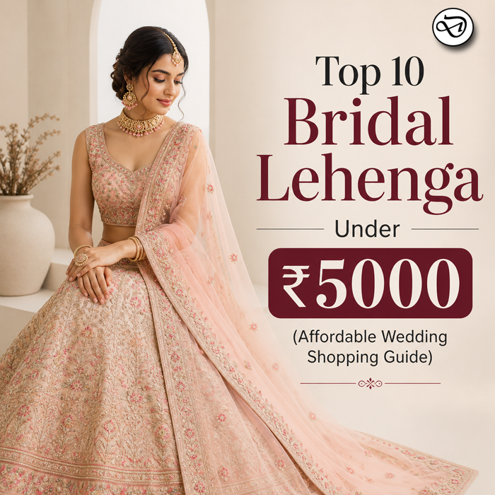 Discover the best bridal lehenga under Rs.5000 in India. Explore affordable designs, latest 2026 trends, buying tips, and where to shop online & locally.