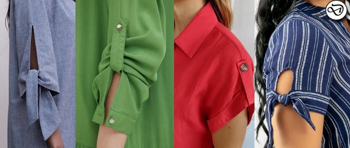 tie-up sleeve designs for kurtis