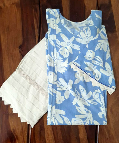 Sky Blue Mul Cotton Suit
